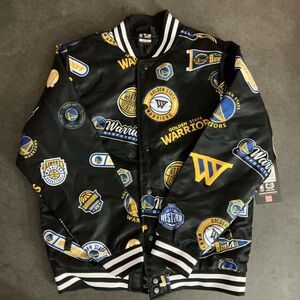 Golden State Warriors Black Satin Jacket boys 14-16
